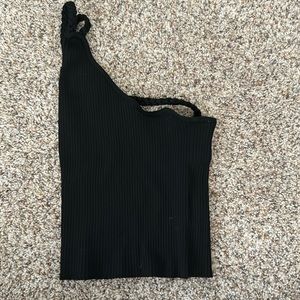 Small black one shoulder tank top